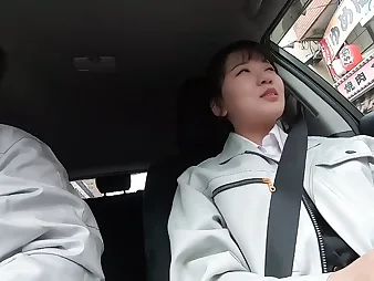 Watch as her retrench watches as she's seduced unconnected with her boss in the car, and then takes his facial in the end