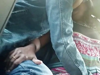 Indian cougar finger-tickled give van backseat
