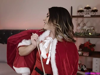 Jay Romero & Chanel Camryn entice and lick each other's pussies for Christmas