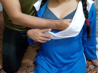 Indian college sweeping gets her uniform torn off in hot step-sibling action