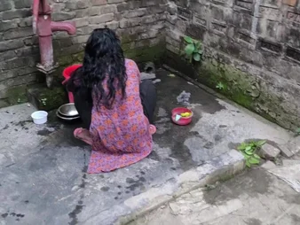 Stepmom gets a hot shower & a good humping up the washroom up me by their way join up